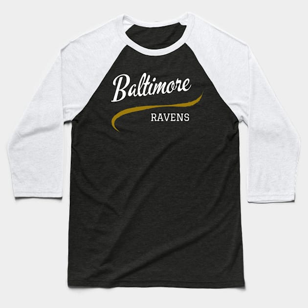 Ravens Retro Baseball T-Shirt by CityTeeDesigns